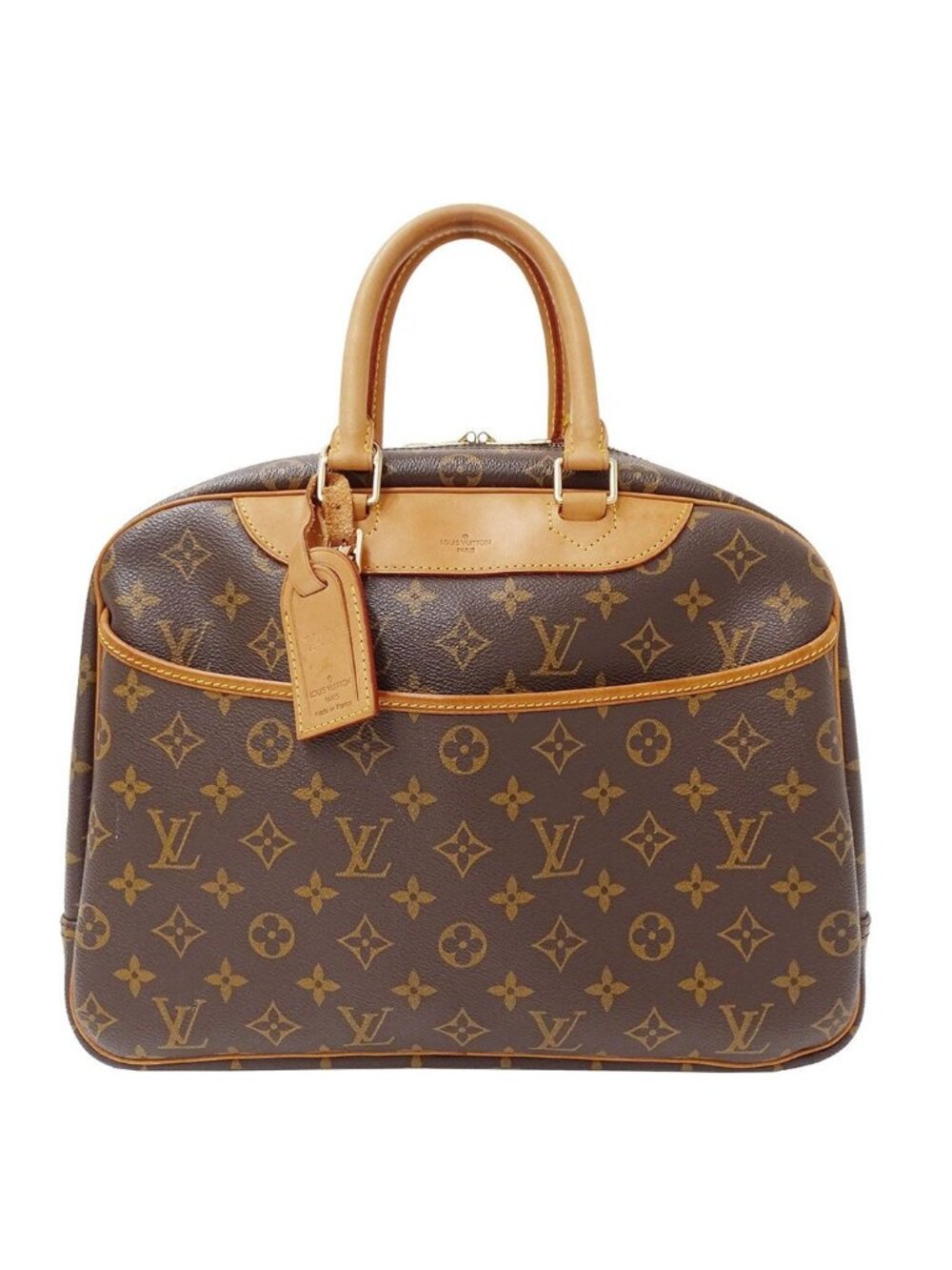 Louis Vuitton Bag Handbag Monogram Canvas Deauville Brown Handle Large Outing